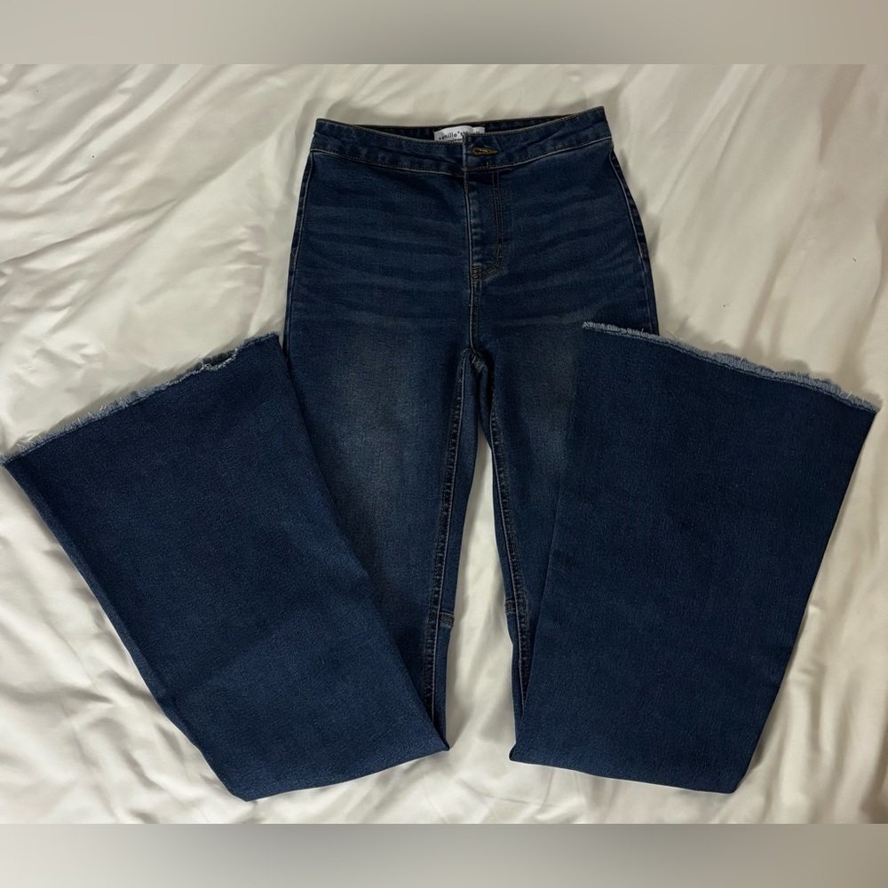 Vanilla Star Blue Denim with Gold Stitching
